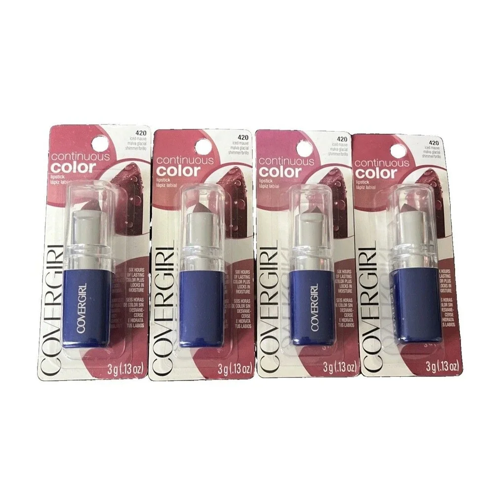 New 4 CoverGirl Continuous Color Lipstick 420 Iced Mauve
